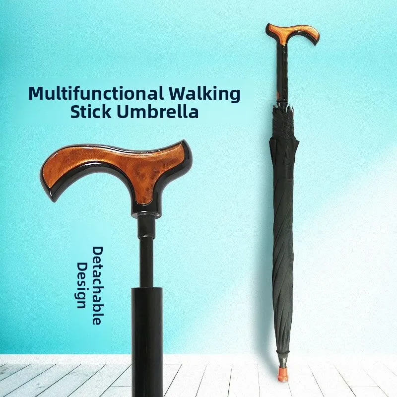 

Усиленная трость с длинной ручкой и зонтом для альпинизма, для солнечной и дождливой погоды, противоскользящая, многофункциональная.