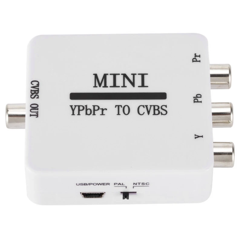 1080P MINI YPbPr TO CVBS ตัวแปลงวิดีโอ HD ส่วนประกอบไปยังอะแดปเตอร์ AV สำหรับจอโปรเจคเตอร์ของโทรทัศน์