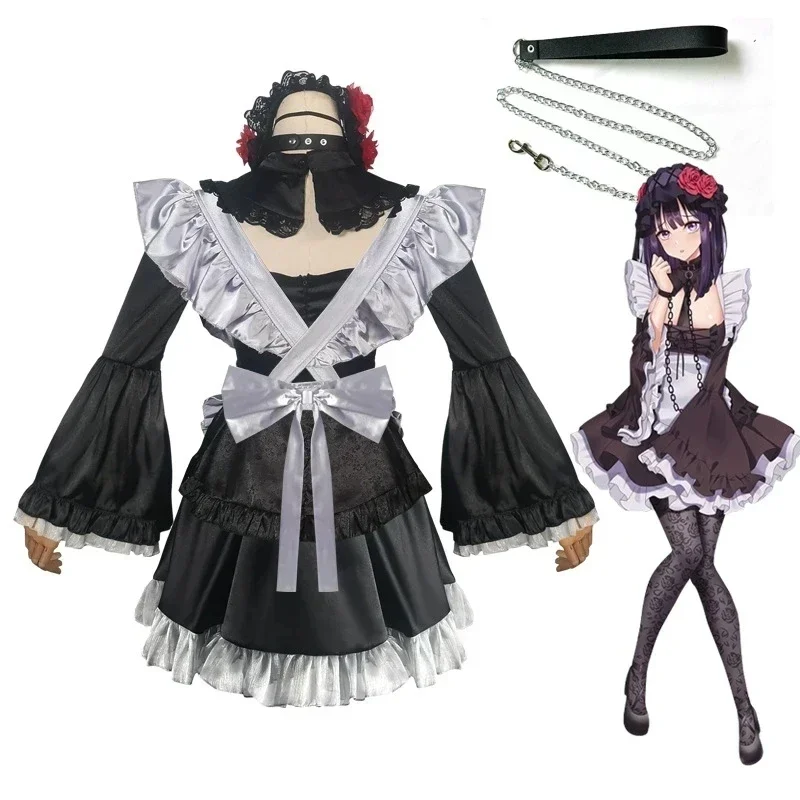 Anime meu vestido querido menina traje marin kitagawa kuroe shizuku vestido de empregada peruca terno lolita uniforme carnaval presente