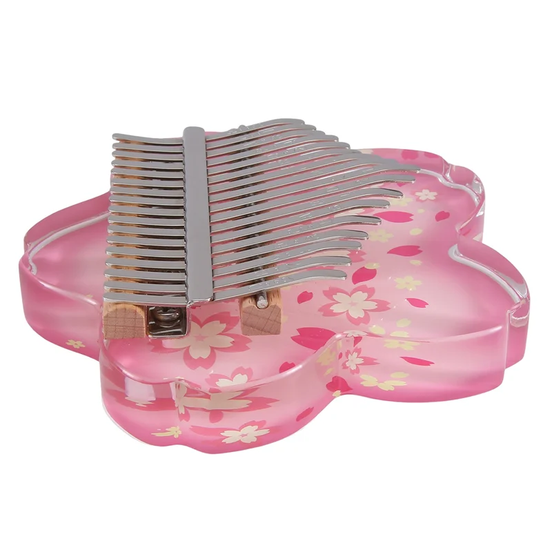 ABVL-أكريليك كاليمبا 17 مفتاح شفاف كاليمباس المبتدئين الإبهام البيانو أداة لوحة مفاتيح الموسيقى المهنية مع بتلات سهلة في #5