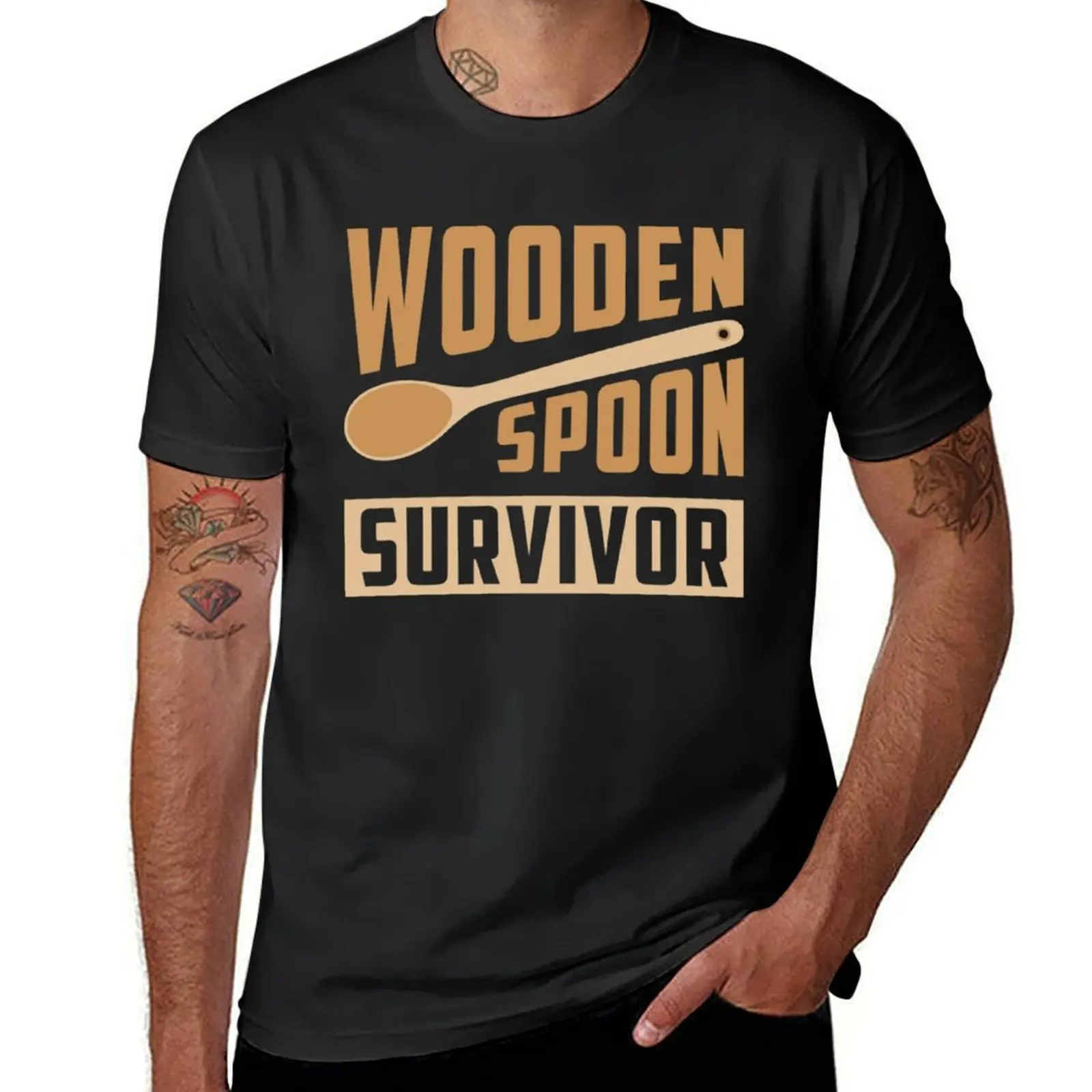 Wooden Spoon Survivor T-Shirt plus size tops customs design your own heavyweight t shirts for men