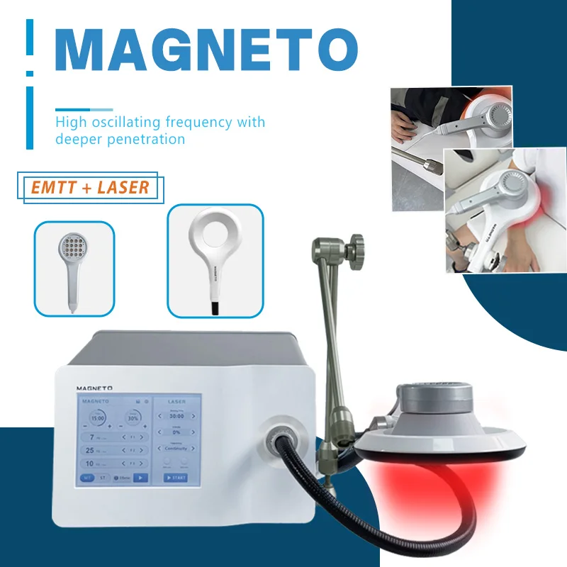 Physio Magneto Plus Laser Therapy 808NM Super electromagnetic transduction therapy magnetic EMTT Extracorporeal Machine