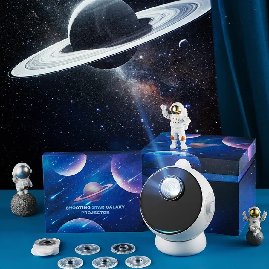 NOVA Galáxia Estrelado Projetor Night Light Planetário 360 ° Rotação Projetor com Bluetooth Speaker Para Quarto Presente Kid Aniversário