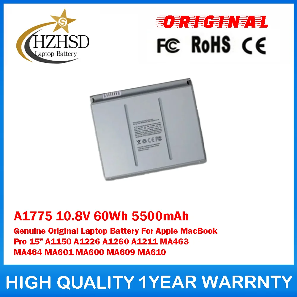 

A1775 10.8V 60Wh 5500mAh Laptop Battery For Apple MacBook Pro 15" A1226 A1260 A1211 MA463 MA464 MA601 MA600 MA609 MA610