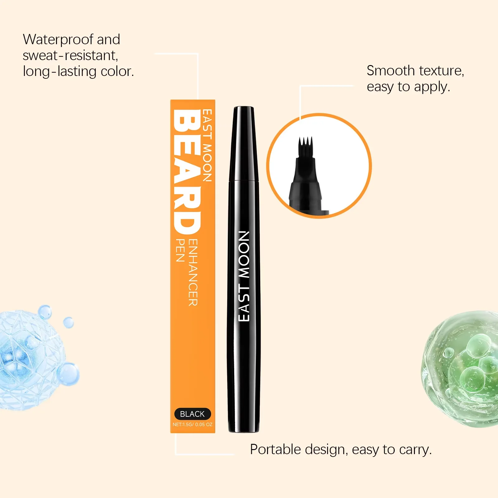 East Moon Man Black Beard Filler Pen Improving Enhancer Lasting Shaping Coloring Moustache New Natural Color Beard Dyeing Pens