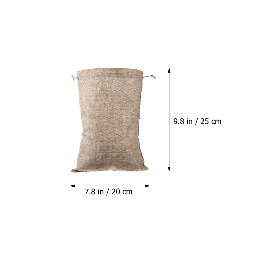 6 Pcs Plant Food Burlap Drawstring Pocket Fabric Bags with Drawstrings Festival Vegetable Sacks Grow Holding Khaki Shopping