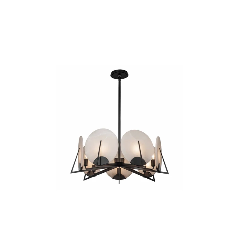 

Modern dining room lamp marble chandelier simple and creative post-modern designer round bedroom study living room lamp