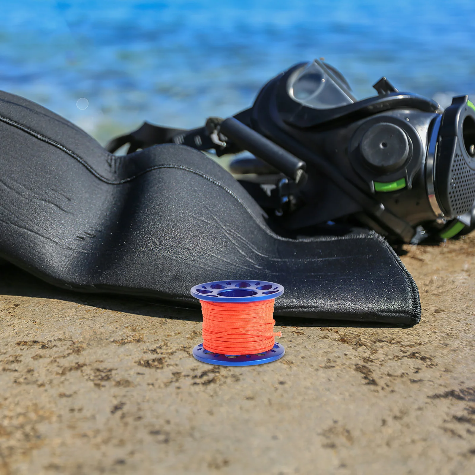 

1Set Aluminum Alloy Scuba Diving Hand Wheel Reel Lightweight Dive Line Holder Compact Finger Spool Reel for Scuba Diving