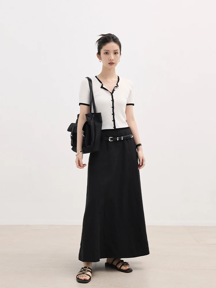 

ChillCozy i Praise ort Sve Slim Fit round Ne Knitted Top Color Blo Silk Lyocell Fiber Commute Sle Summer Wear