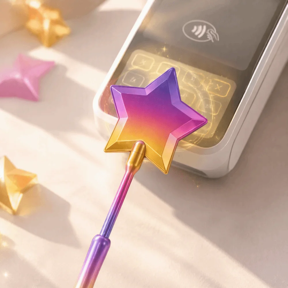 3D Printed Credit Card Wand Retractable Design Snug Card Holder Tap To Pay Card Holder Star Shape Concealed Slot