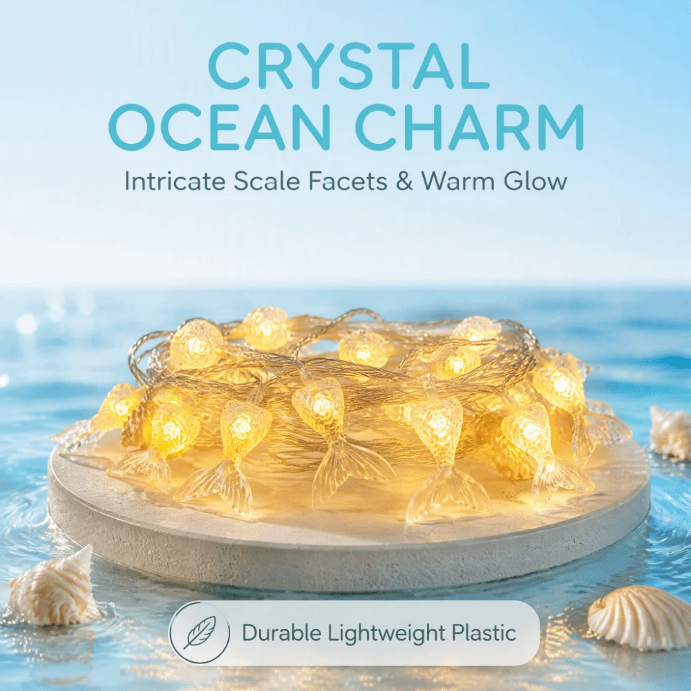 Multicolor Mermaid Tail LED String Lights Aquarium Themed Ocean Theme Fairy Light String Fairy Light LED Atmosphere Decor Lights