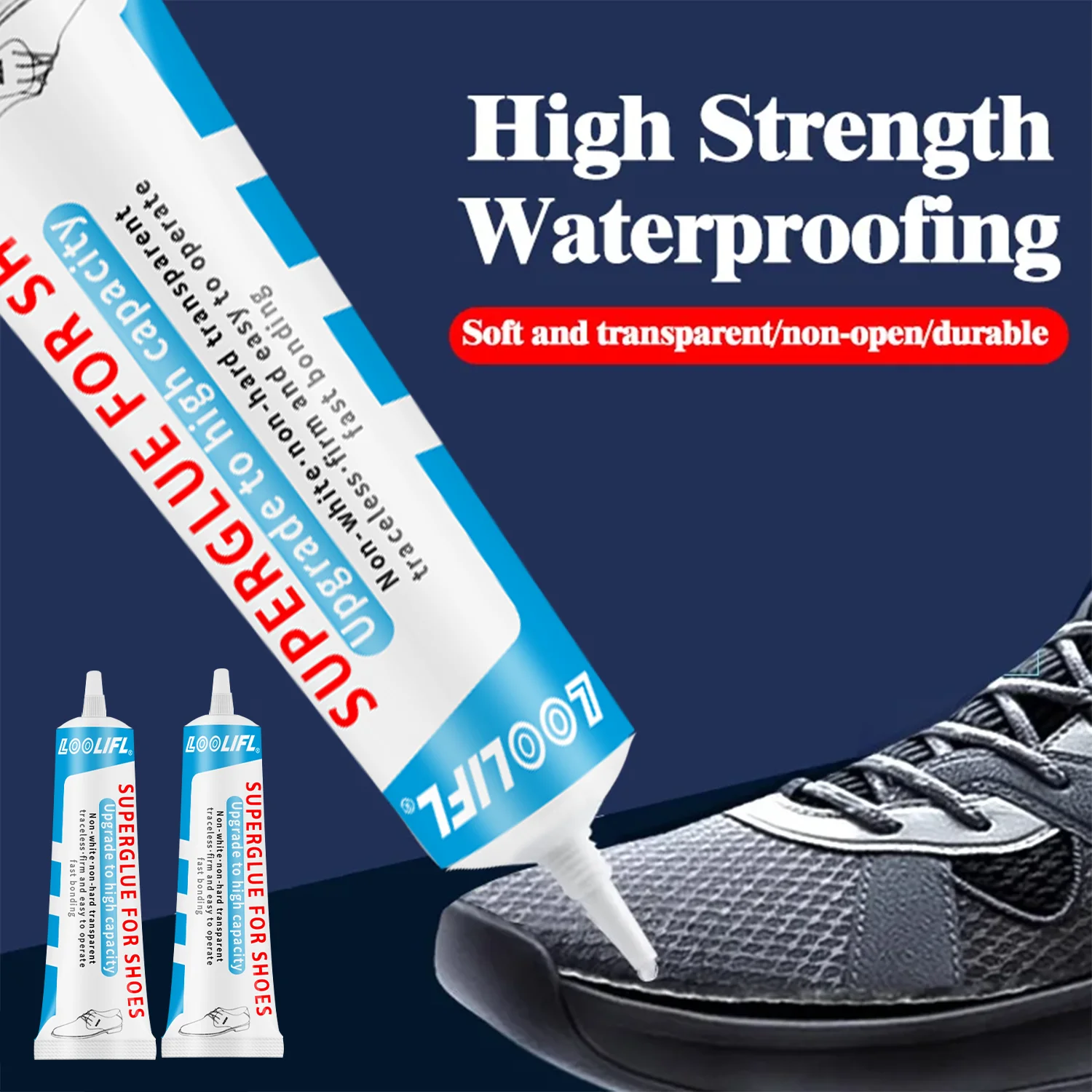 Loolifl Super Strong Shoe Glue DIY Repair Glue for Repairing Cracks in Sneakers, Boots, and Leather, Waterproof Professional Repair Tool, with Elasticity