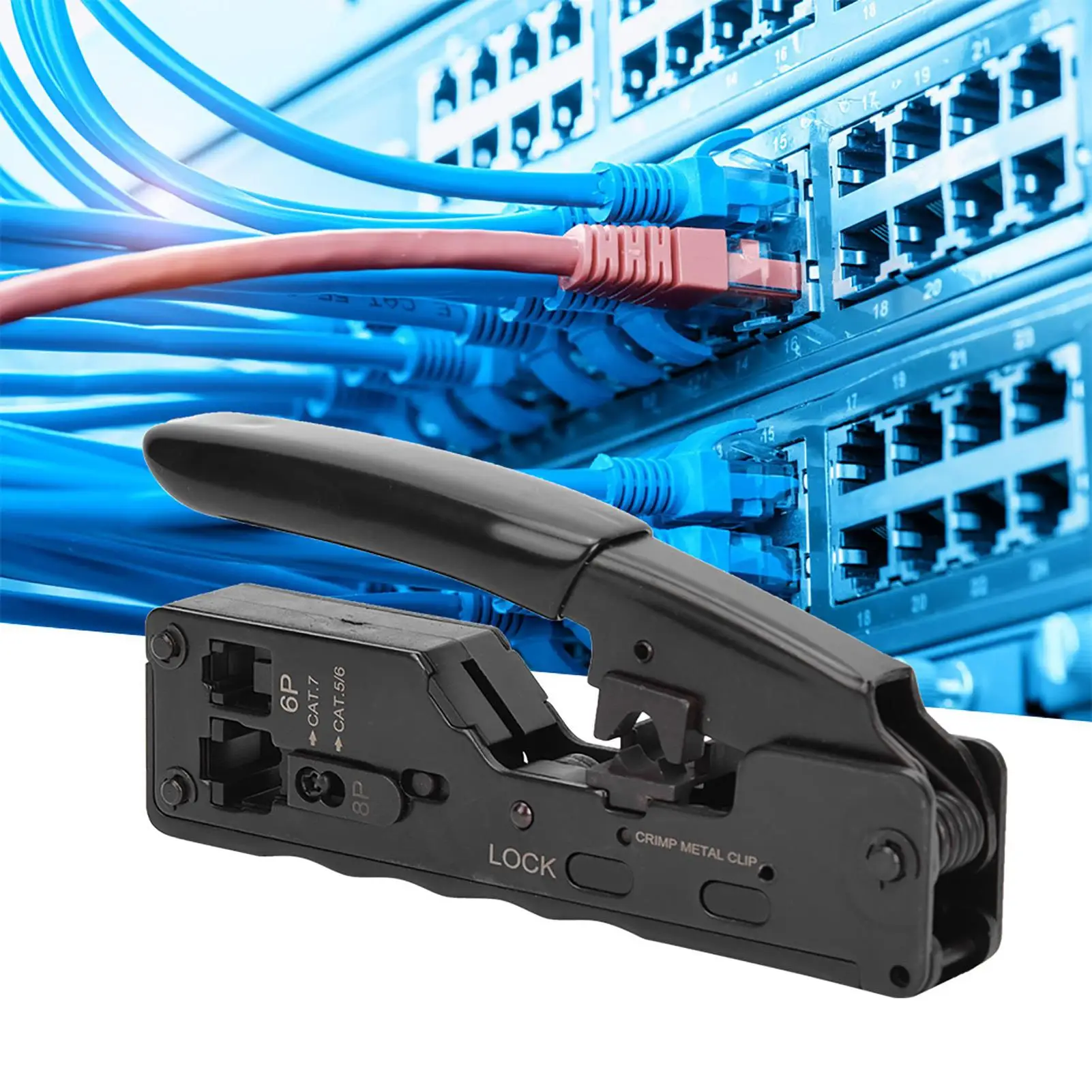Multifunktions-Crimpzange für RJ45 RJ12 8P 6P-Anschlüsse mit Abisolierwerkzeug zum Abisolieren und Schneiden von Kabeln