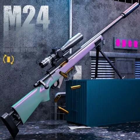 M24 Shell Lancio Pistola giocattolo con proiettile morbido Caricato manualmente Fucile da cecchino Giochi all'aperto Combattimento CS per ragazzi Regalo di Natale