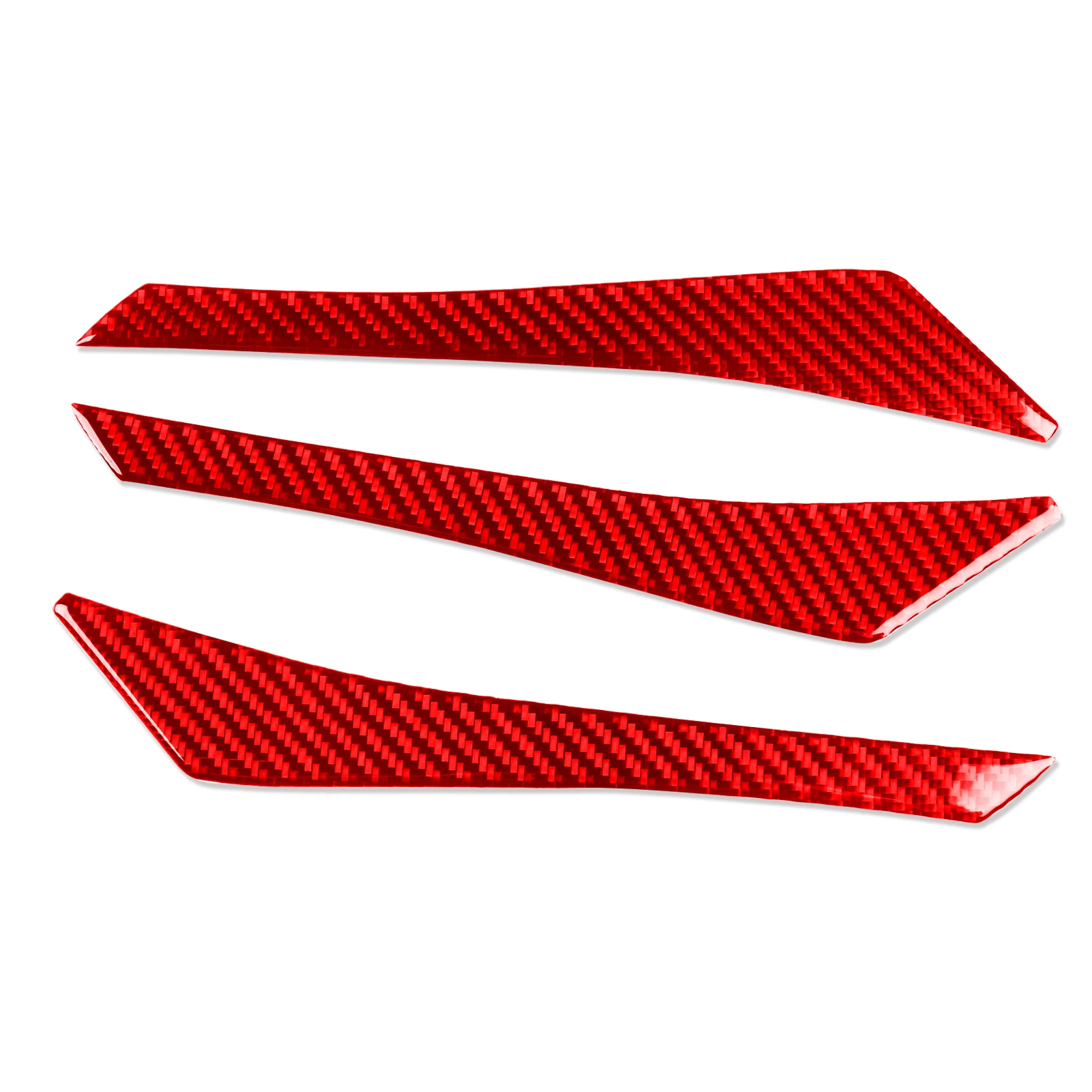 For BMW 3 Series E90 2005-2012 Car Door Inner Handle Cover Frame Trim Red Real Soft Carbon Fiber Interior Accessories Stickers
