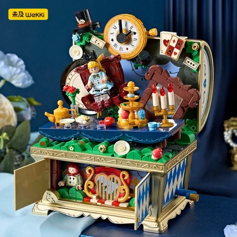 

Серия конструкторов Mekki Fairy Tale Town: Музыкальный сундук с сокровищами, сборная модель, игрушка-украшение с Алисой, Пиноккио, Рапунцель, подарок