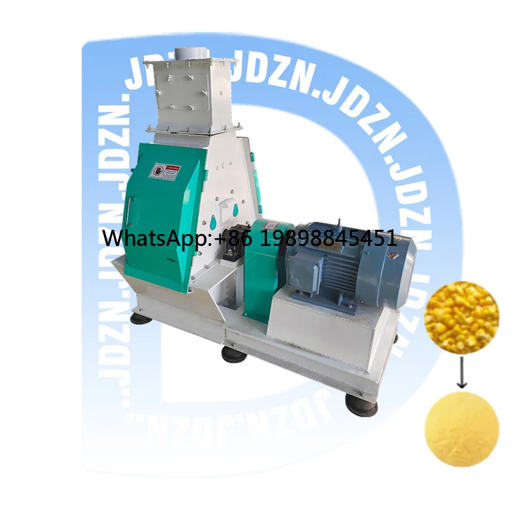 JDZN مطحنة محرك كهربائي عالية الإنتاجية سعة 1 طن/ساعة بناء من الفولاذ المقاوم للصدأ لمعالجة القش/الذرة/الفول
