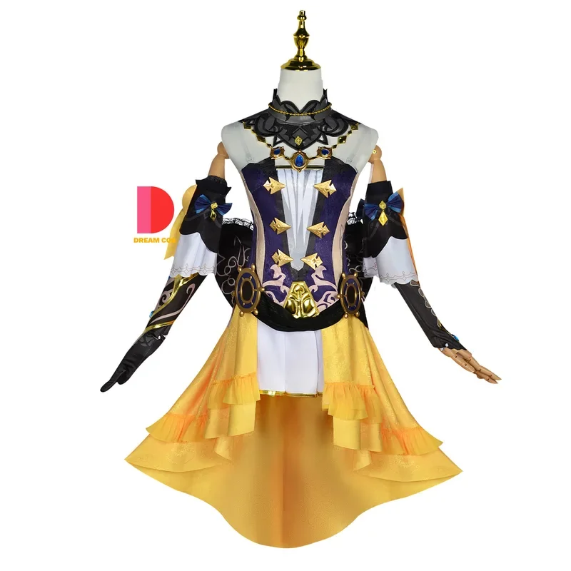 Genshin Impact Navia Cosplay Costume Wig Hat Set Women Dress Uniform Halloween Party Outfit for Girls Complete Accessories@0Z*