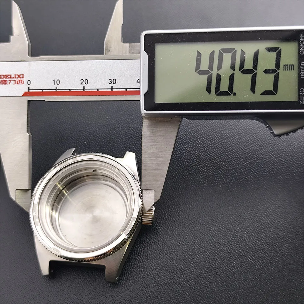 40.5 مللي متر صالح NH34 NH35 NH36 NH38 NH70 NH72 حركة الفضة الفولاذ المقاوم للصدأ الياقوت كريستال ساعة زجاجية علبة SNE Wacth صندوق