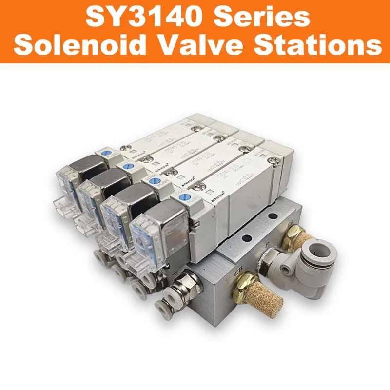NEW Type SY3140 Series Solenoid Valve Station 5/2 Way Pneumatic Manifold SY3140-3LZD SY3140-4LZD SY3140-5LZD SY3140-6LZD