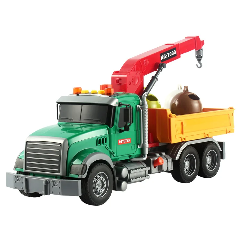 Big Garbage Truck Toy, Friction Powered Garbage Truck with Lights and Sounds Kids Recycling Trash Truck Kids Gifts