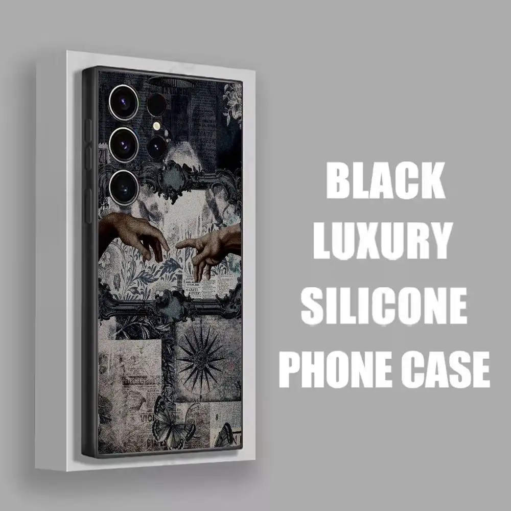 The Creation of Adam Michelangelo Phone Case For Samsung S25,S24,S21,S22,S23,S30,Ultra,S20,Plus,Fe,Lite,5G Black Cover