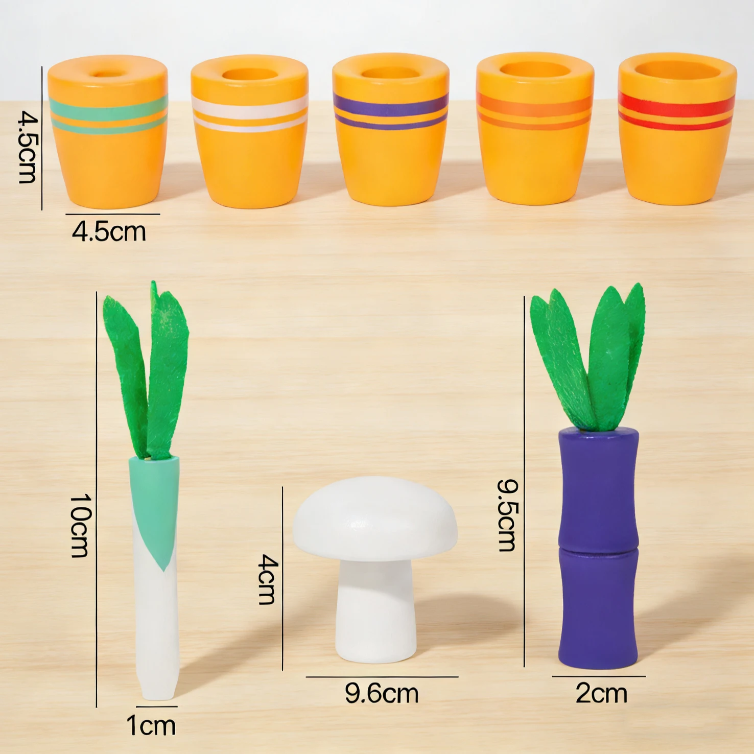 Houten Planten Matching Game Peuters Groentepot Kleur Koppelen Speelgoed Enlighten Cognitie Hand-Oog Coördinatie Tuinman Rol
