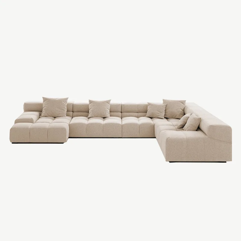 Puff Sofa Italian Minimalist Frosted Tech Fabric Tofu Block Couch Cloud-Like Soft Modular Sofa for Small Apartment Living Room
