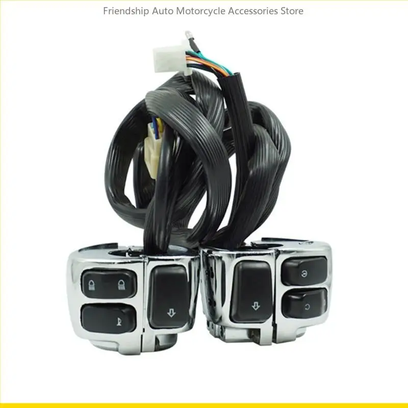 

Upgraded Motorcycles Handlebar Switch 25 mm Hand Control Switch for Horn Turn Signal Ignition Control High Low Beam
