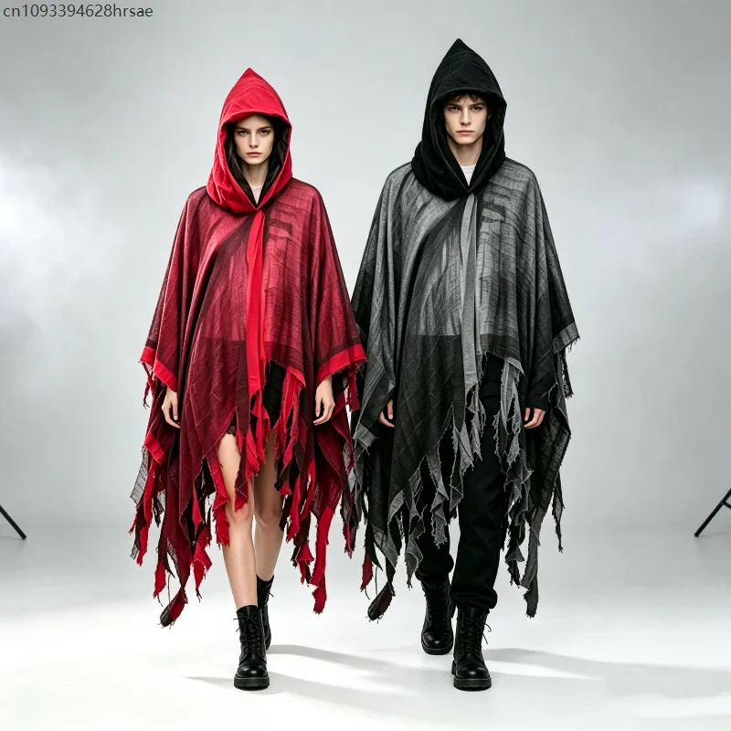 

Halloween Party Cape Grim Reaper Tattered Cloak Haunted House Zombie Cosplay Costume Scary Prank Skull Cape Adult Unisex Outfits