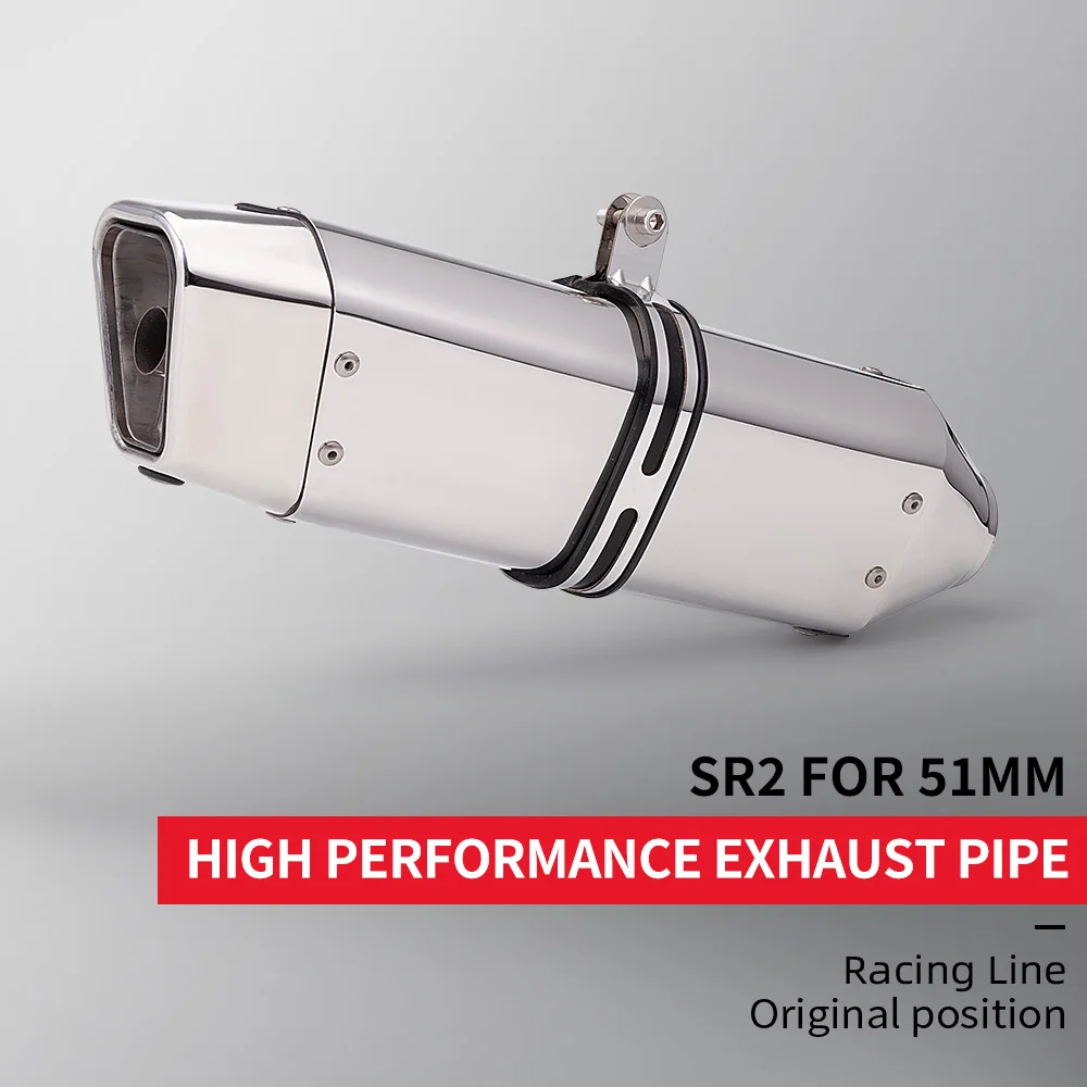 High Quality Motorcycle exhaust alpha muffler for R3 MT07 FZ1 R6 R15 ZX6R ZX10 Z900 Z400 CBR1000 GSXR1000 SR2 Universal 51mm