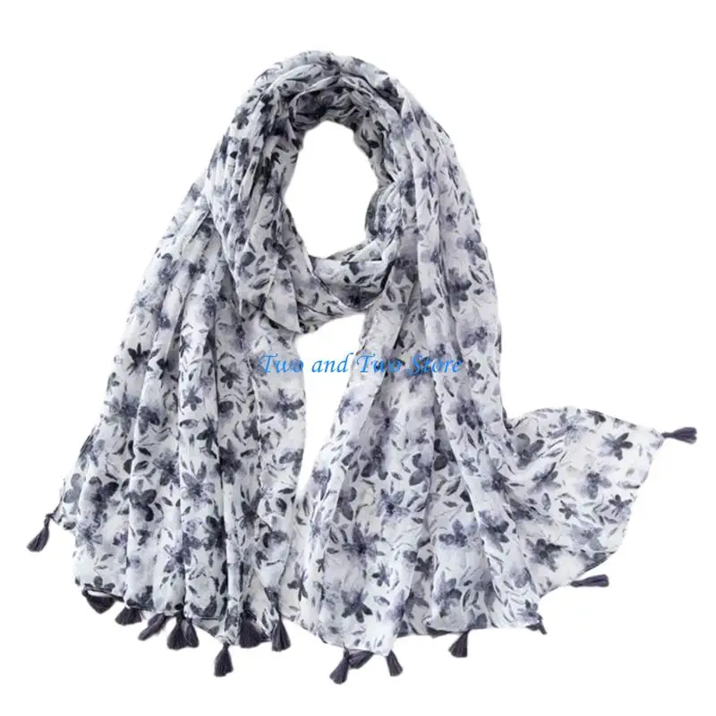 HX6F Artistic Tassels Scarf Soft Texture Womne's Shawl Easy To Pair With Any Outfit