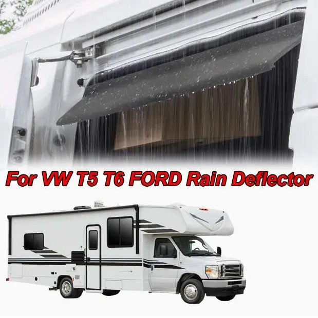 دائم RV الجانب الباب المطر الحرس مانعة لتسرب الماء شريط مطاطي لشركة فيات Ducato VW T5 T6 لفورد ترانزيت عربات التخييم Rv الملحقات