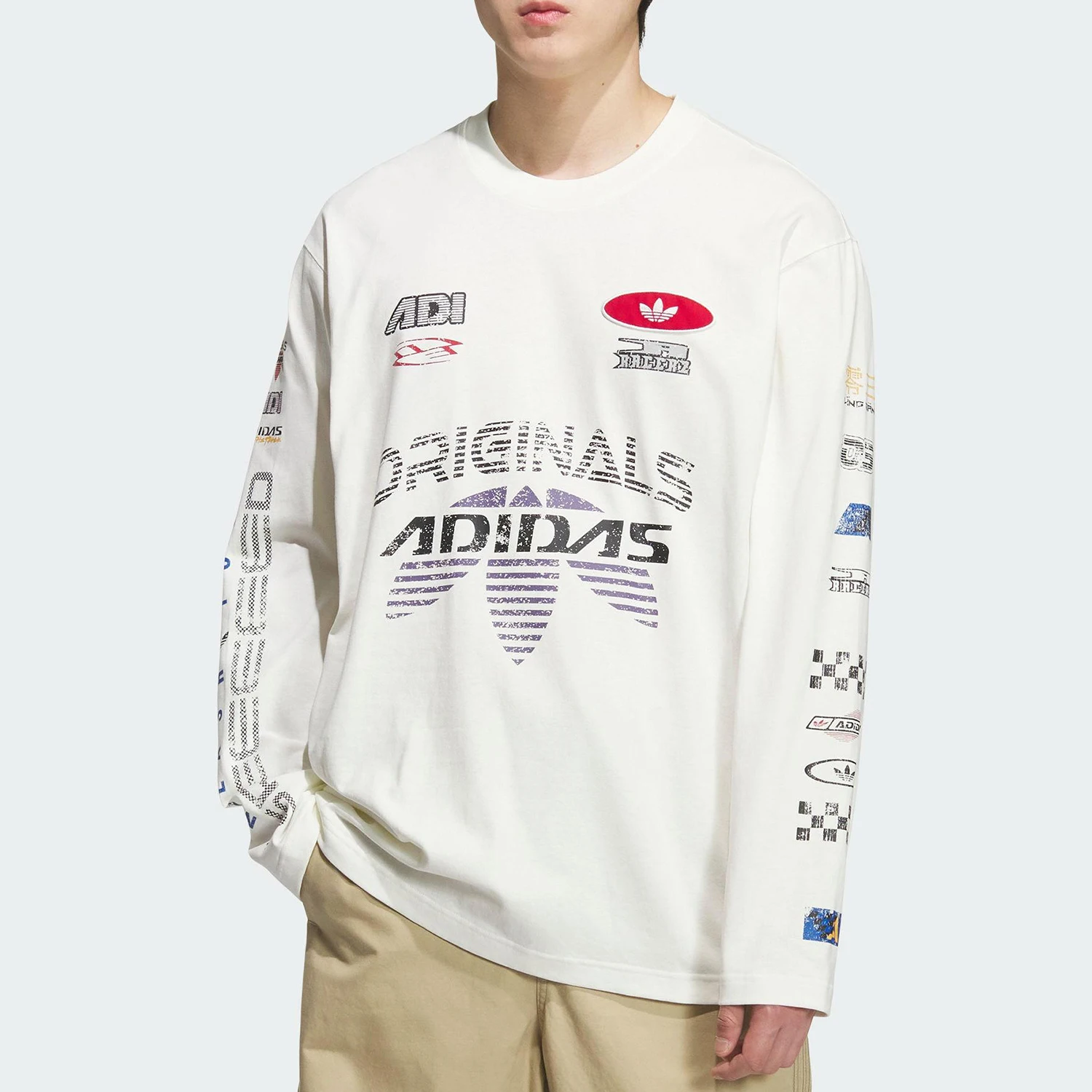

Adidas Authentic Trefoil Men's Loose Fit Sport Racing Fashion Long Sleeve KH1200