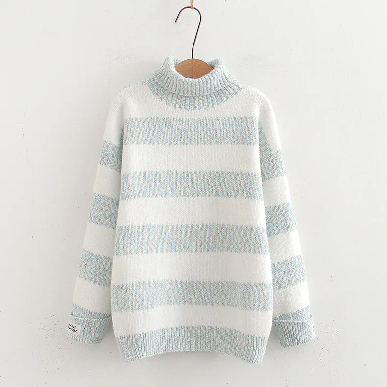 Winter Fall Fashion Soft Comfortable Chenille Fabric Knit Sweater Women Japan Style Good Qulaity Turtleneck Long Sleeve Knitwear