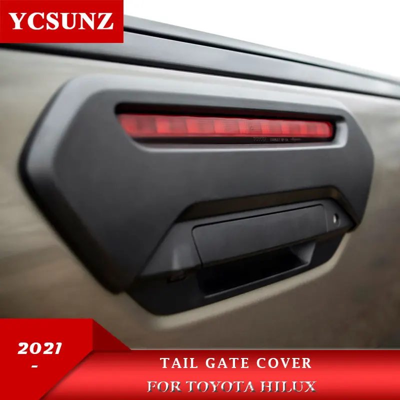 

ABS Tailgate Cover Accessories For Toyota Hilux 2021 2022 2023 4x4 Black Rear Handle Bowl Cover Car Styling