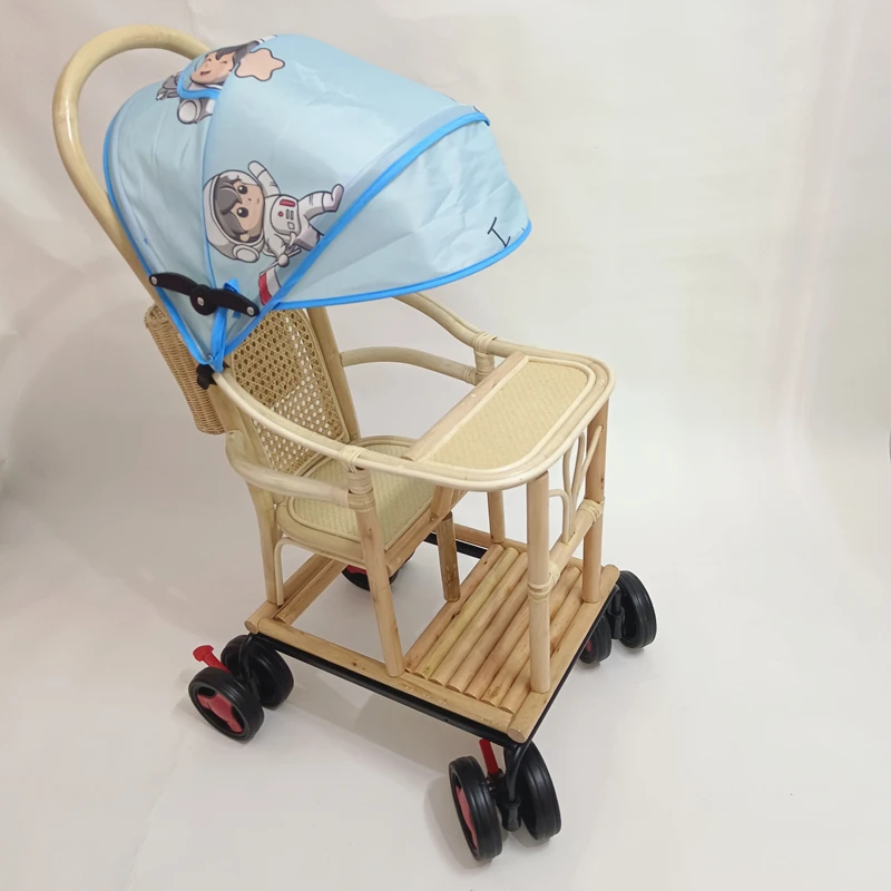 

Bamboo and rattan stroller sitting type children go out to walk the baby summer baby bamboo cart old-fashioned bamboo weaving