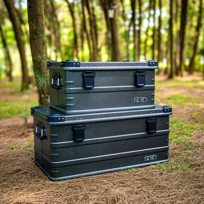 Outdoor Camping Storage Box Aluminum Alloy Durable Storage Boxes Wear Resistant Outdoor Tools Car Trunk Equipment Finishing Box