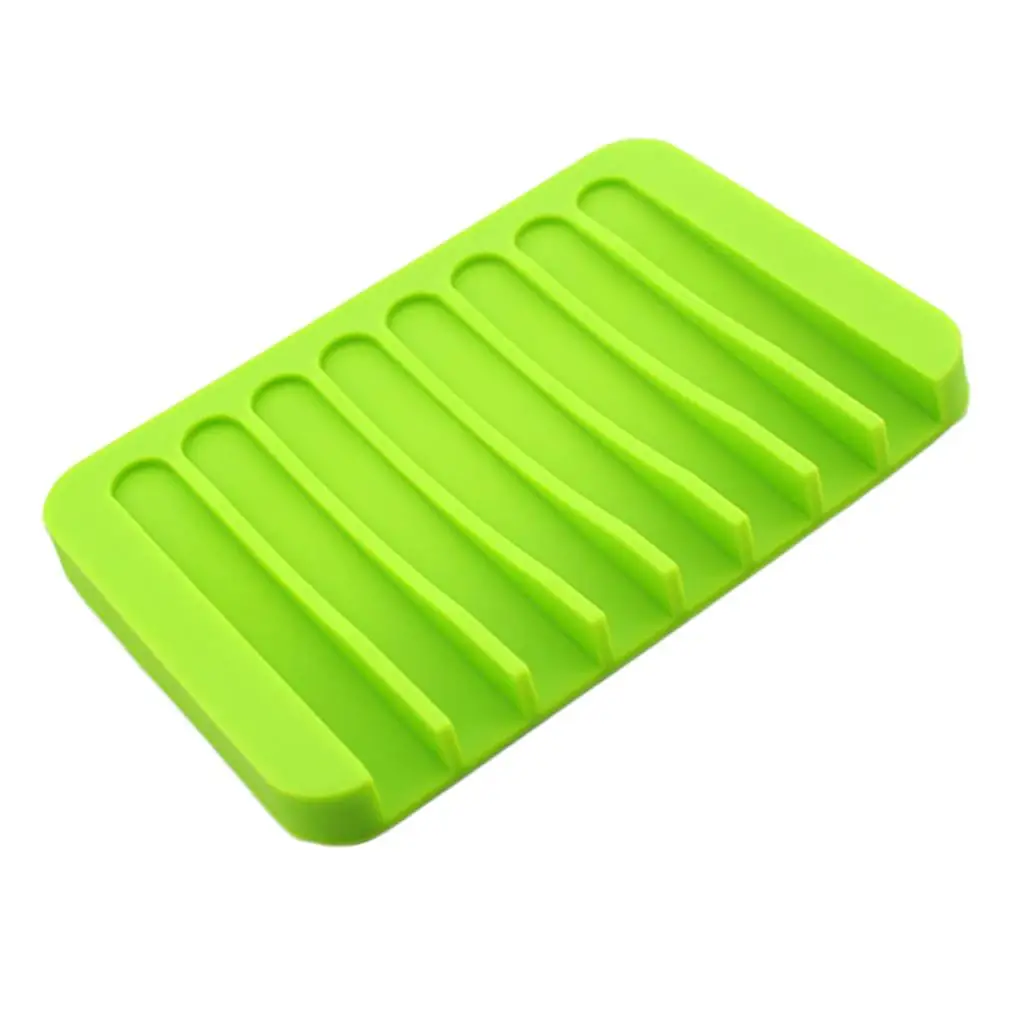 2-4 pacote de silicone pente bandeja sabão antiderrapante dreno pratos rack para banheiro verde