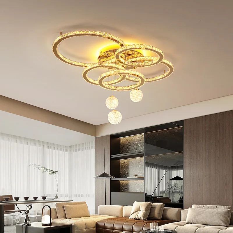 

luxury living room ceiling light modern simple full spectrum crystal new atmospheric bedroom crystal