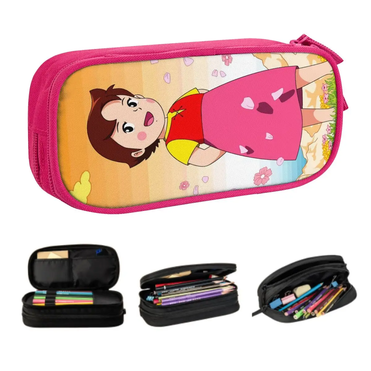 Custom Happy Heidi In Flowers Cute Pencil Case Girl Boy Large Capacity Alps Mountain Girl Anime Pencil Pouch Students Stationery