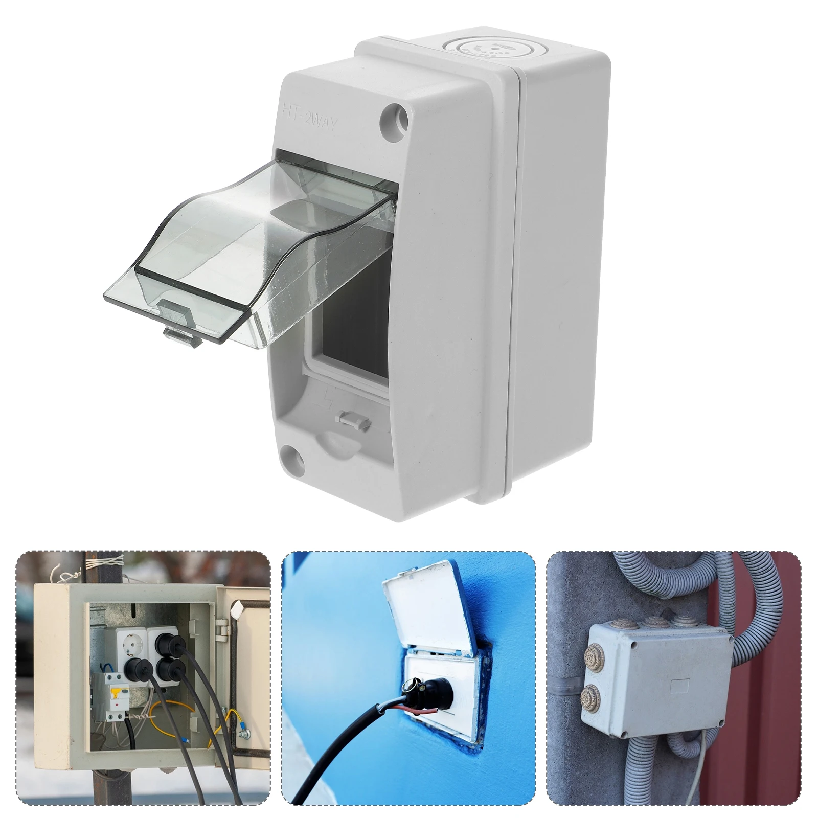 

1P 2P Distribution Protection Waterproof Outdoor Electrical Enclosure Plastic Breaker Cover Indoor Workshop Durable Modern