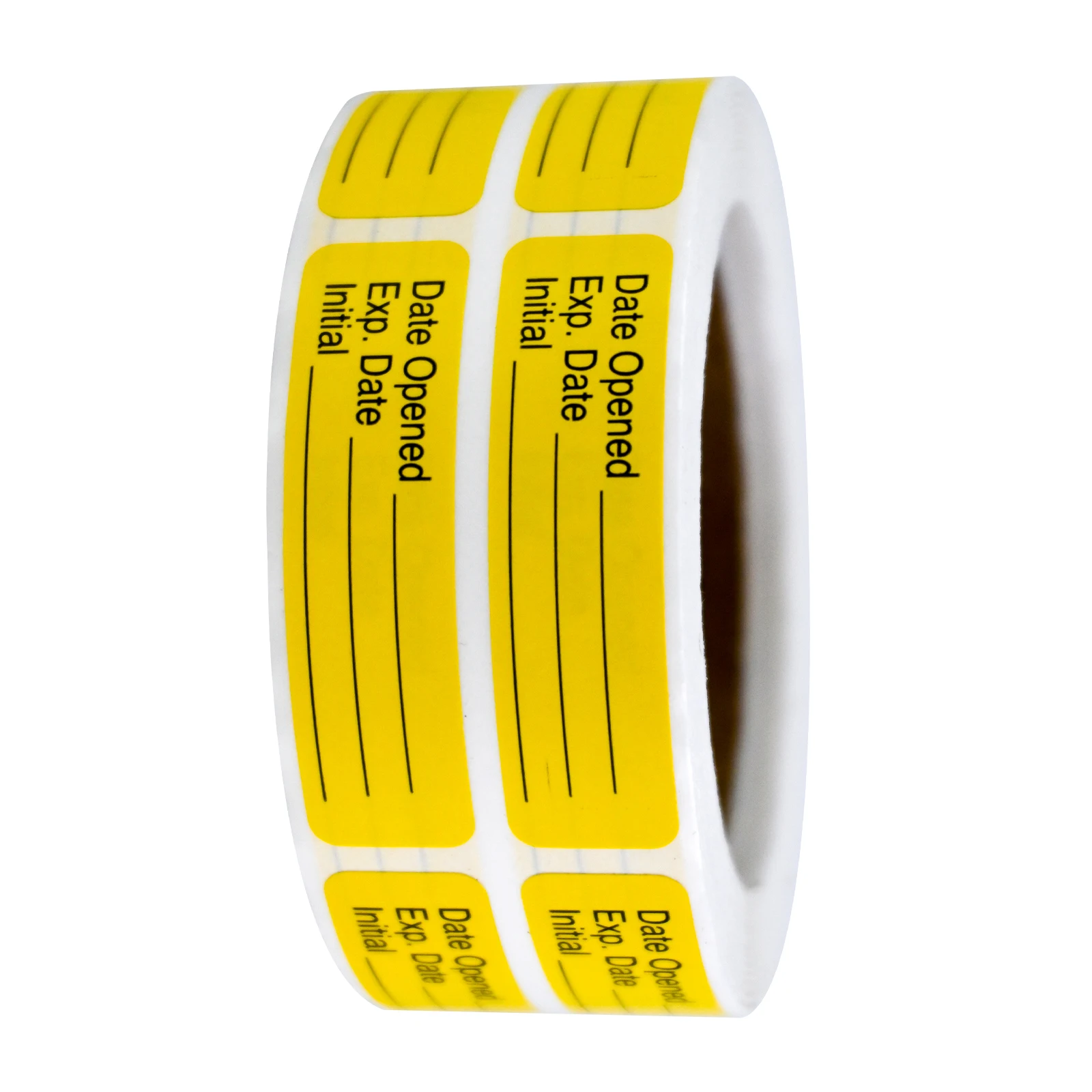 500Pcs-0.4*1.5In/1*3.8Cm Yellow Reminder Stickers for Opening and Expiration Dates, Writable Date Stickers for Opening or Expiration Dates, Reminder Stickers for Product and Medicine Bottle Packaging, Synthetic Paper Waterproof Tear-Resistant Easy-To-Remove Expiration Date Marking Stickers