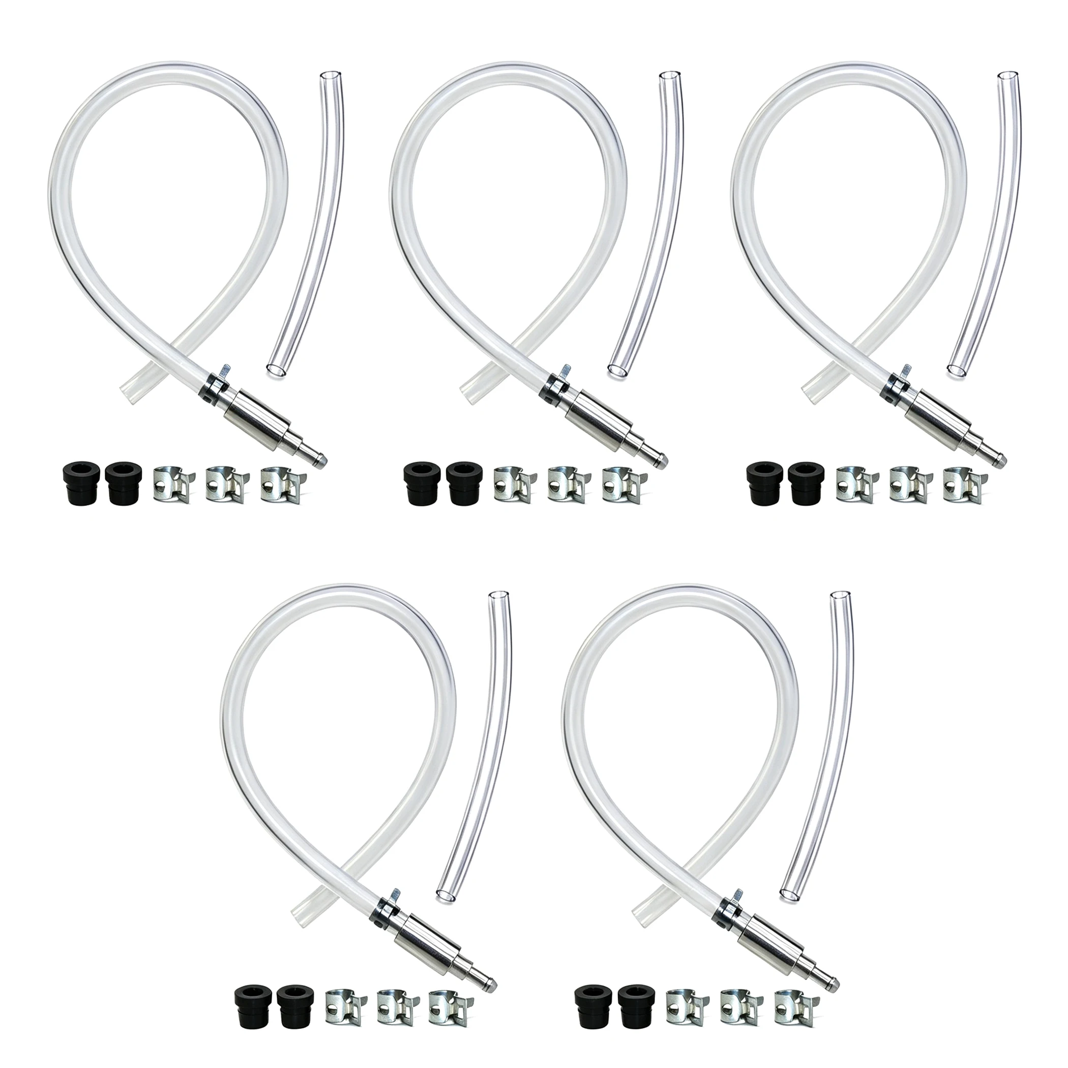 5 Pack Special Bleeder Hose Kit for Car Clutch & Brake - Hydraulic One Way Valve Tube Bleeding Tool with Replacement Adapter