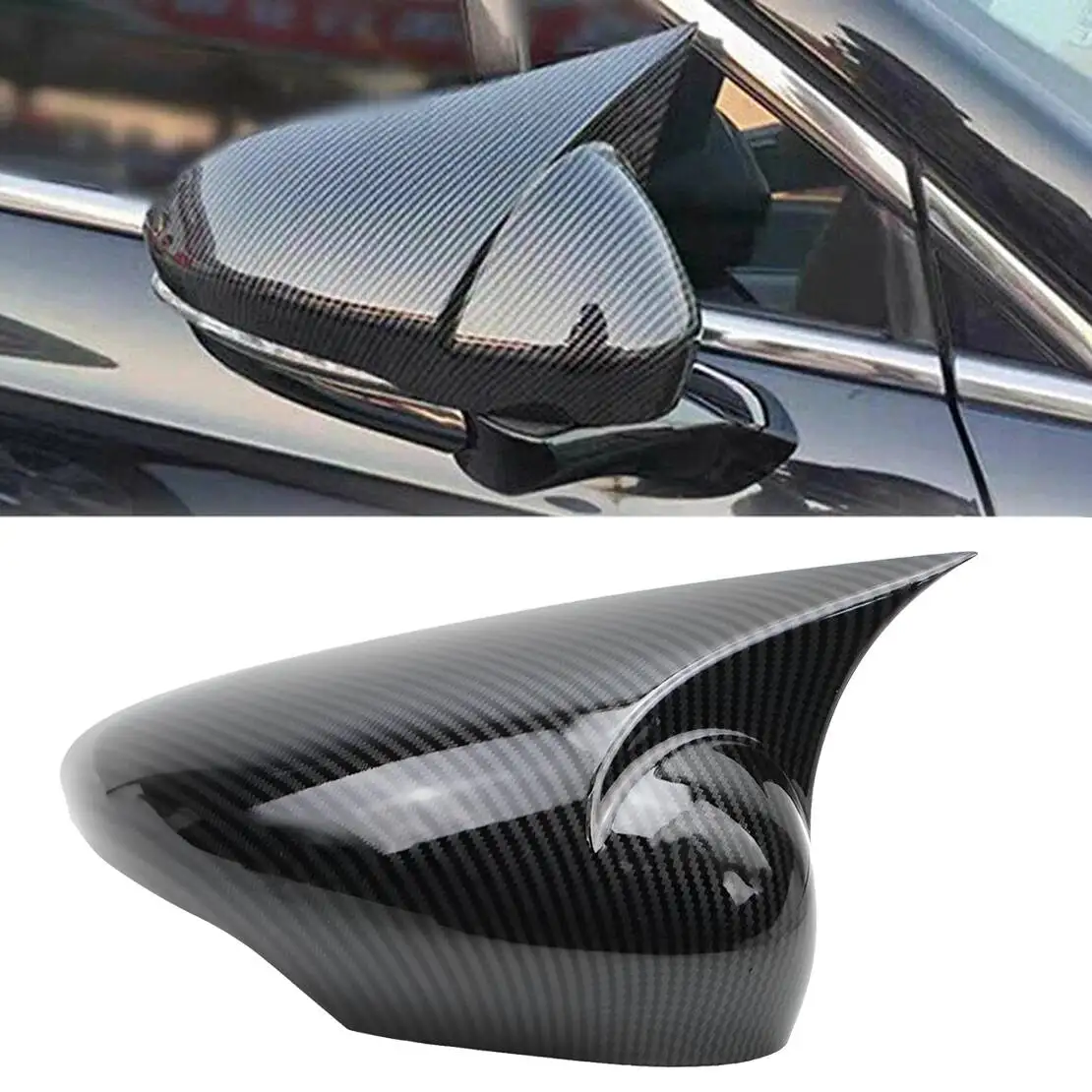 

Правая боковая крышка зеркала заднего вида, рама, дверная крышка, накладка, корпус из углеродного волокна, стиль ABS, подходит для Ford Fiesta MK7 MK7.5