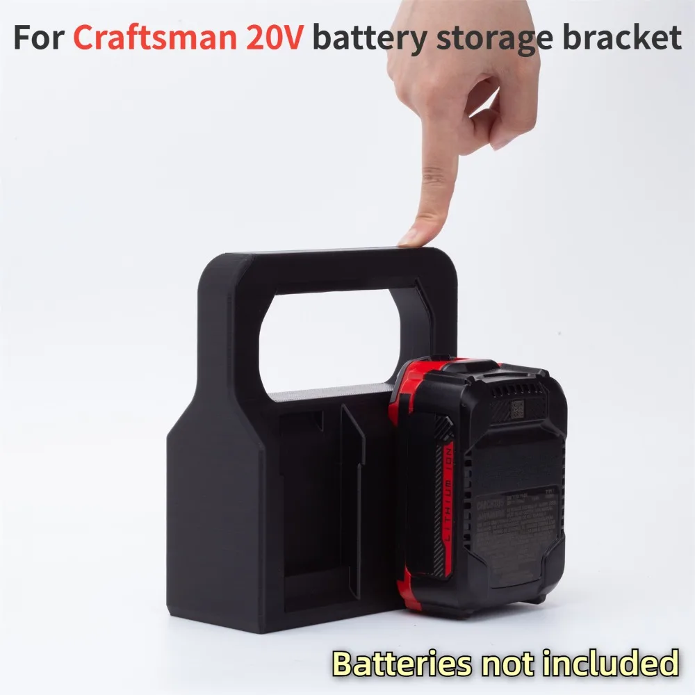 Battery Portable Basket Storage Bracket For Craftsman 20V Battery Series with 4x Battery Storage Compartments（NO Batteries）