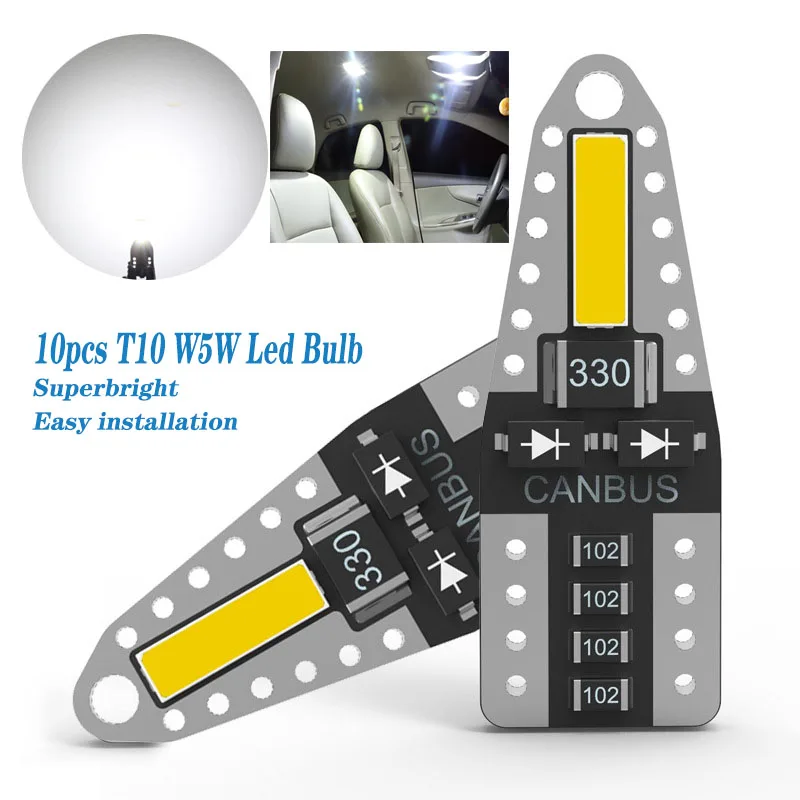 

10pcs T10 W5W Led Bulb Auto Led Interior Light For Volkswagen VW Passat b6 b8 b5 b7 Golf 4 6 mk7 mk6 mk3 t5 t6 Car led bulbs 12v