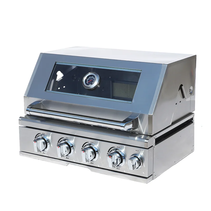 304 Stainless Steel 4 Burner Infrared Smokeless Gas Grill - High Performance Outdoor Kitchen Built-in BBQ Equipment