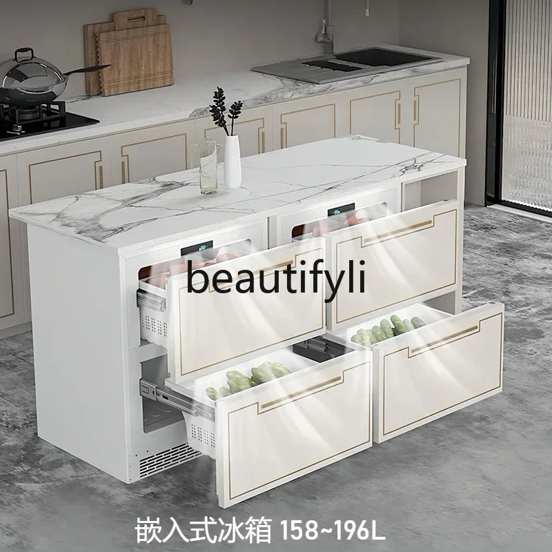 Z189 Fully embedded refrigerator, low cabinet, ultra-thin cabinet, integrated embedded hidden kitchen, bar, horizontal home