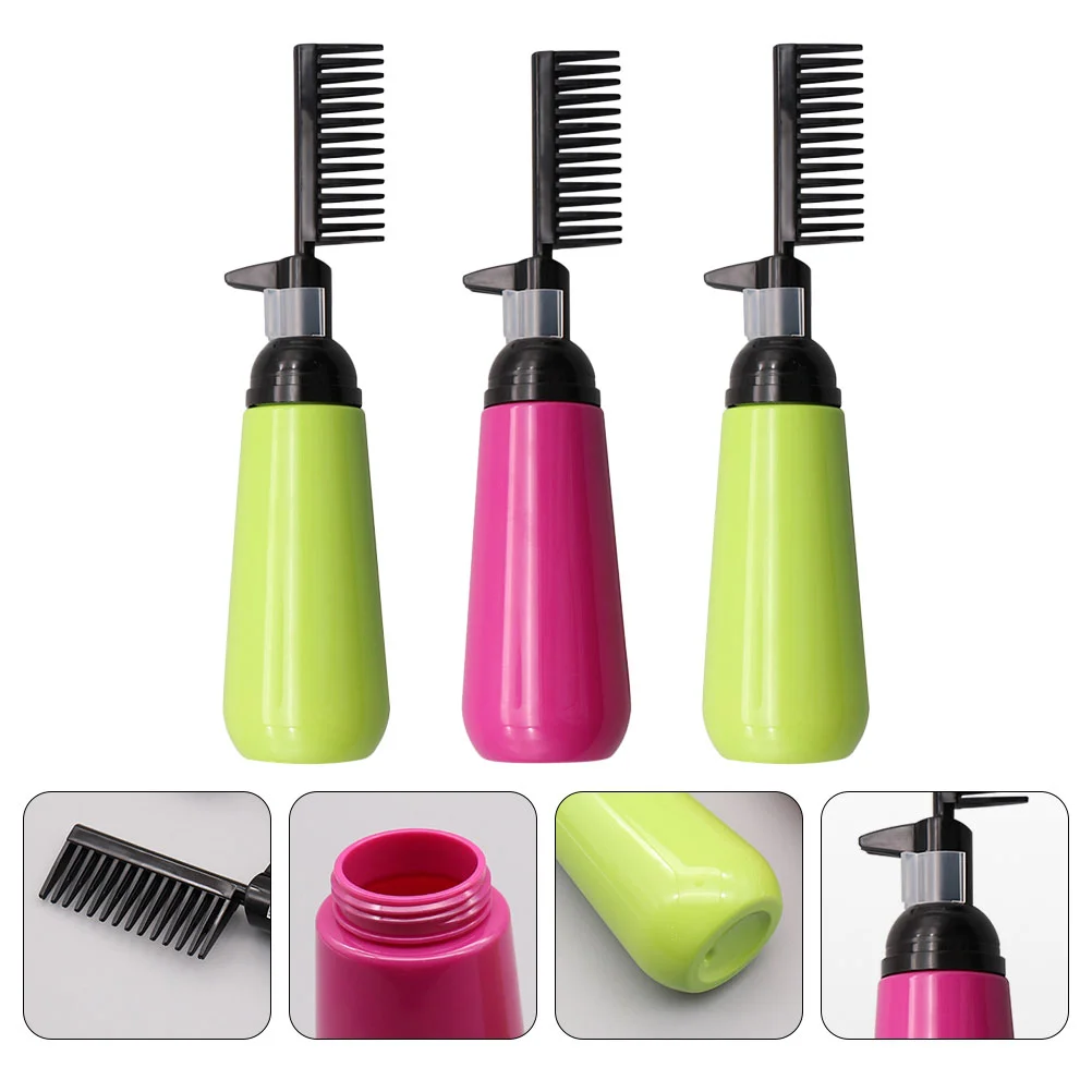 3 Pcs Applicator Hair Color Comb Bottle Dye Dyeing Brush Bottles Plastic Coloring